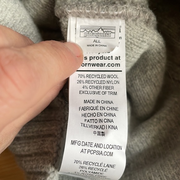 Brand New Patagonia Brodeo Beanie Recycled Wool Drifter Grey Logo Hat Ski Hike - Picture 10 of 15